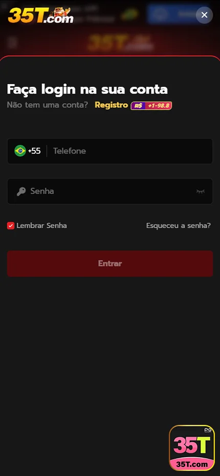 Usuário acessando 35t.com com segurança pelo celular